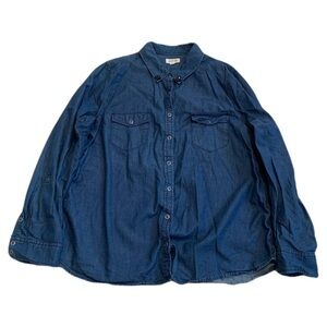 SMART SET Denim Button-Up Shirt - 1G/XL